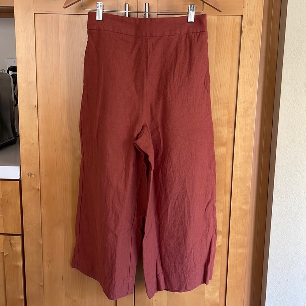 Madewell Cropped Wide-Leg Pants in Rust